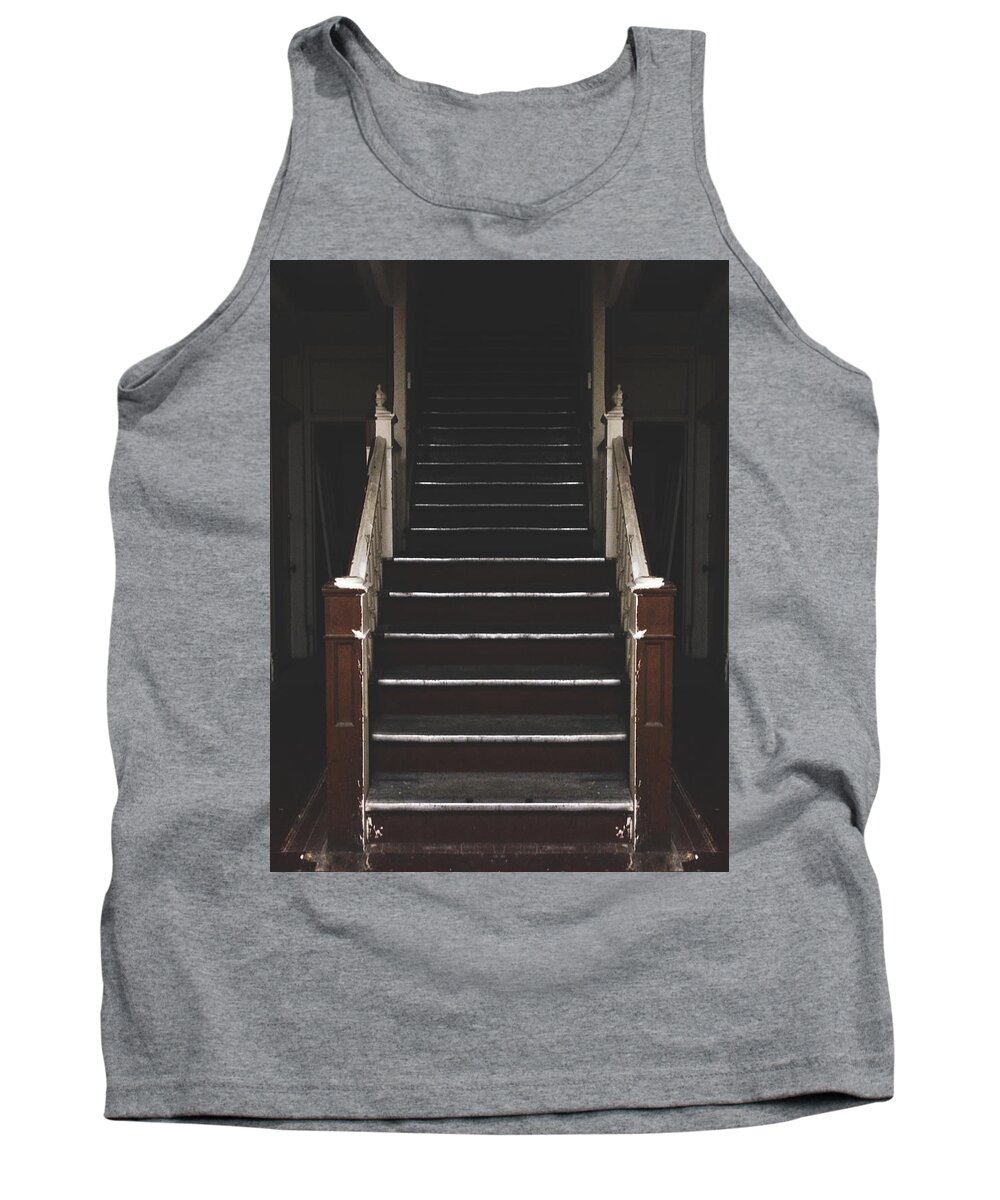 Scary Tank Top featuring the photograph Stairway to Spooks by Annie Walczyk