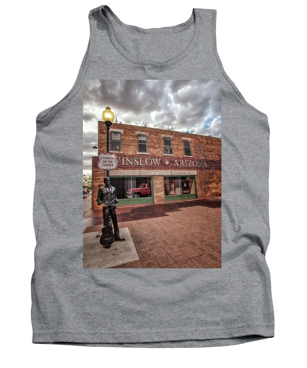 Route 66 Tank Top featuring the photograph Standing on the Corner by Diana Powell