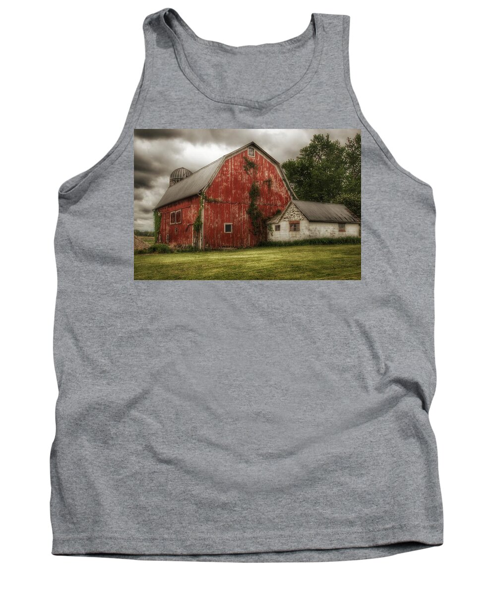 Barn Tank Top featuring the photograph 0047 - Stanley Road Red I by Sheryl L Sutter