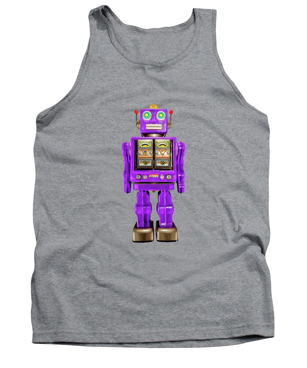 Art Tank Top featuring the photograph Star Strider Robot Purple on Black by YoPedro