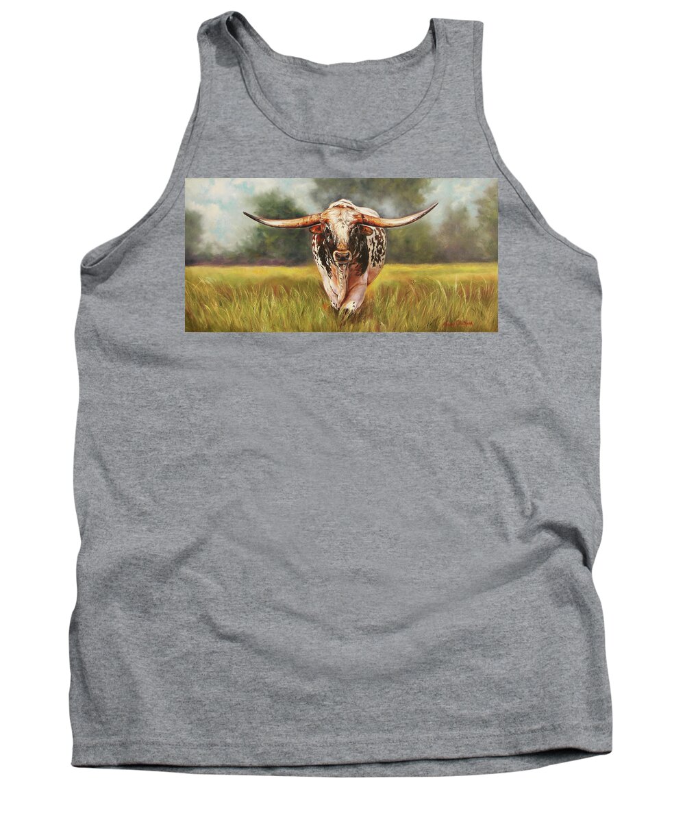 Texas Brand Art Tank Top featuring the painting State Your Business by Karen Kennedy Chatham