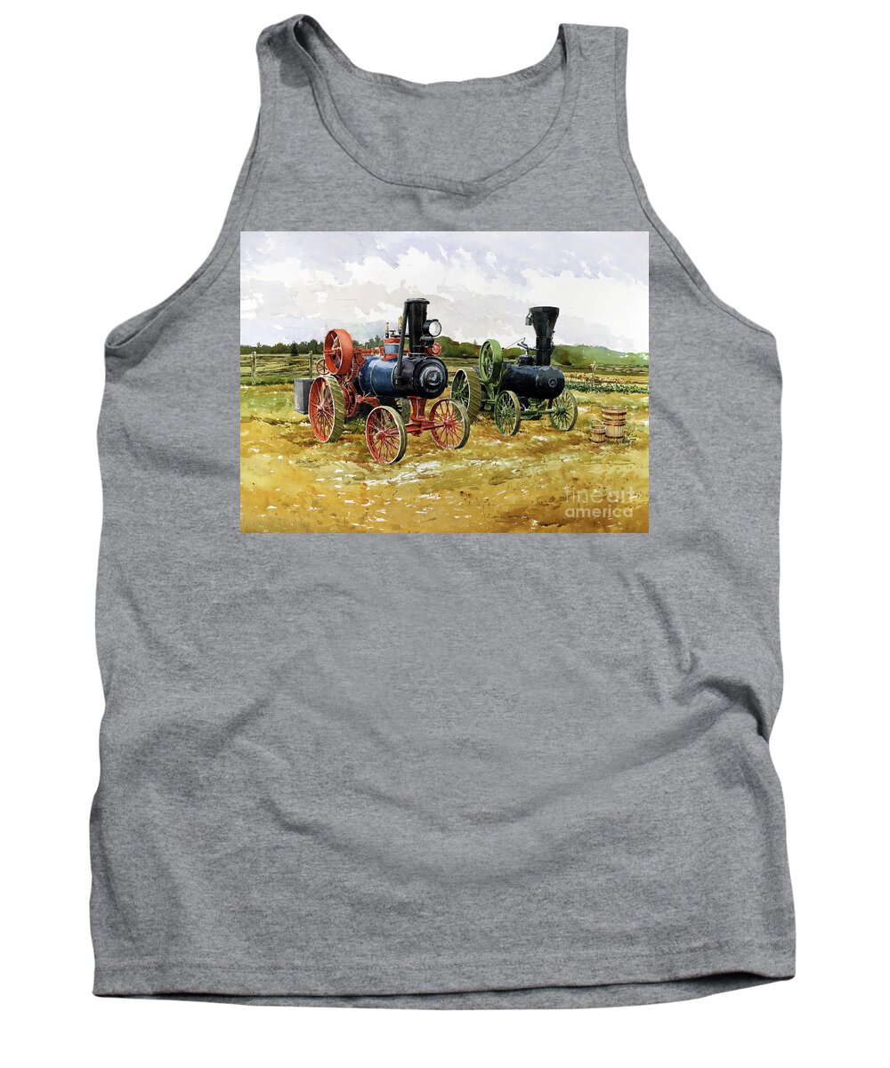 Steam Era Tank Top featuring the painting Steam Era by William Band