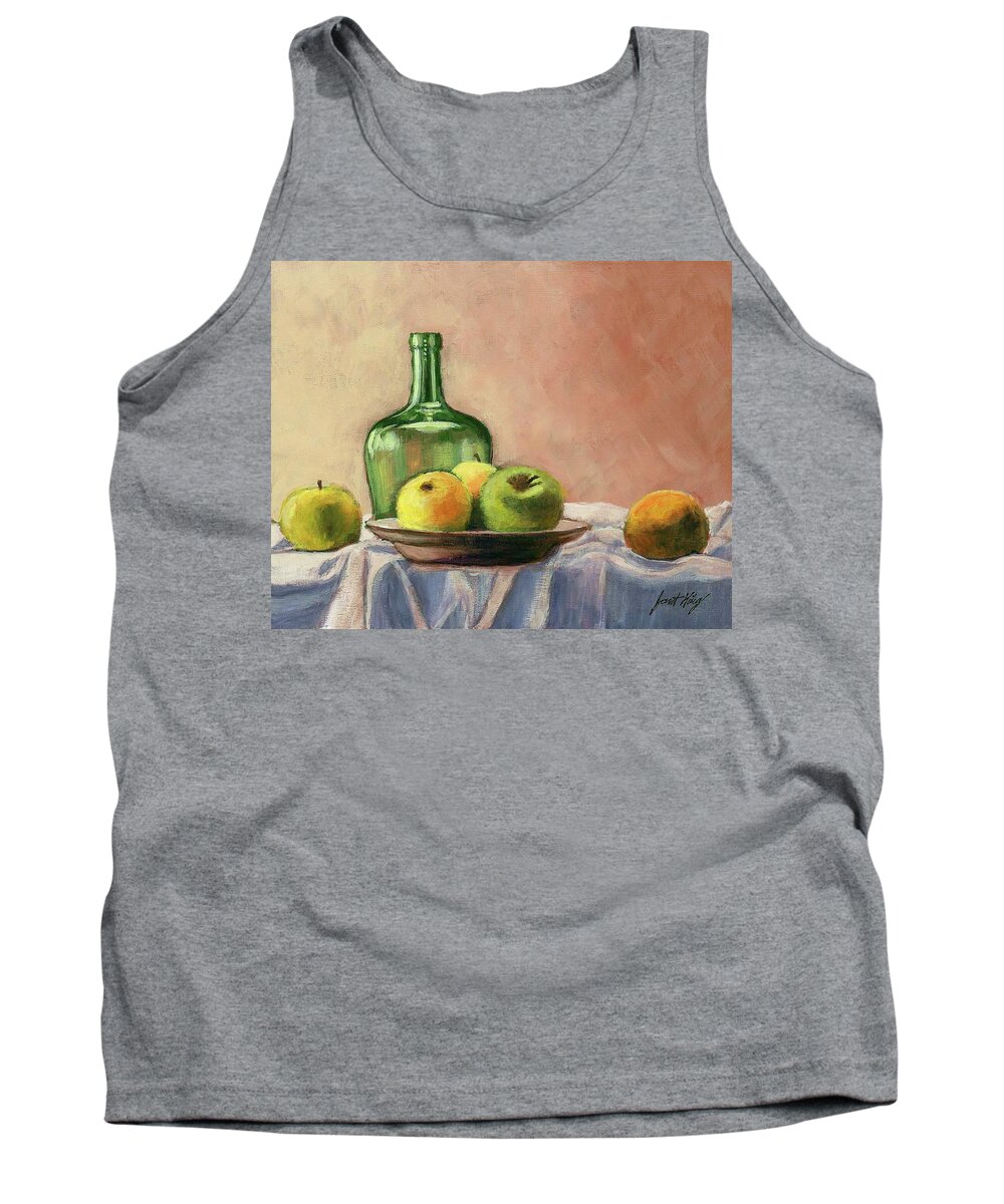 Still Life Painting Tank Top featuring the painting Still life with bottle by Janet King