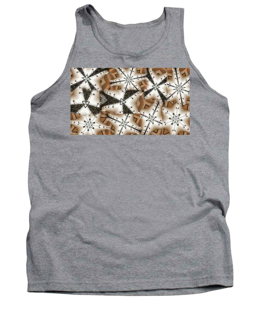 Abstract Tank Top featuring the digital art Stitched 3 by Ron Bissett