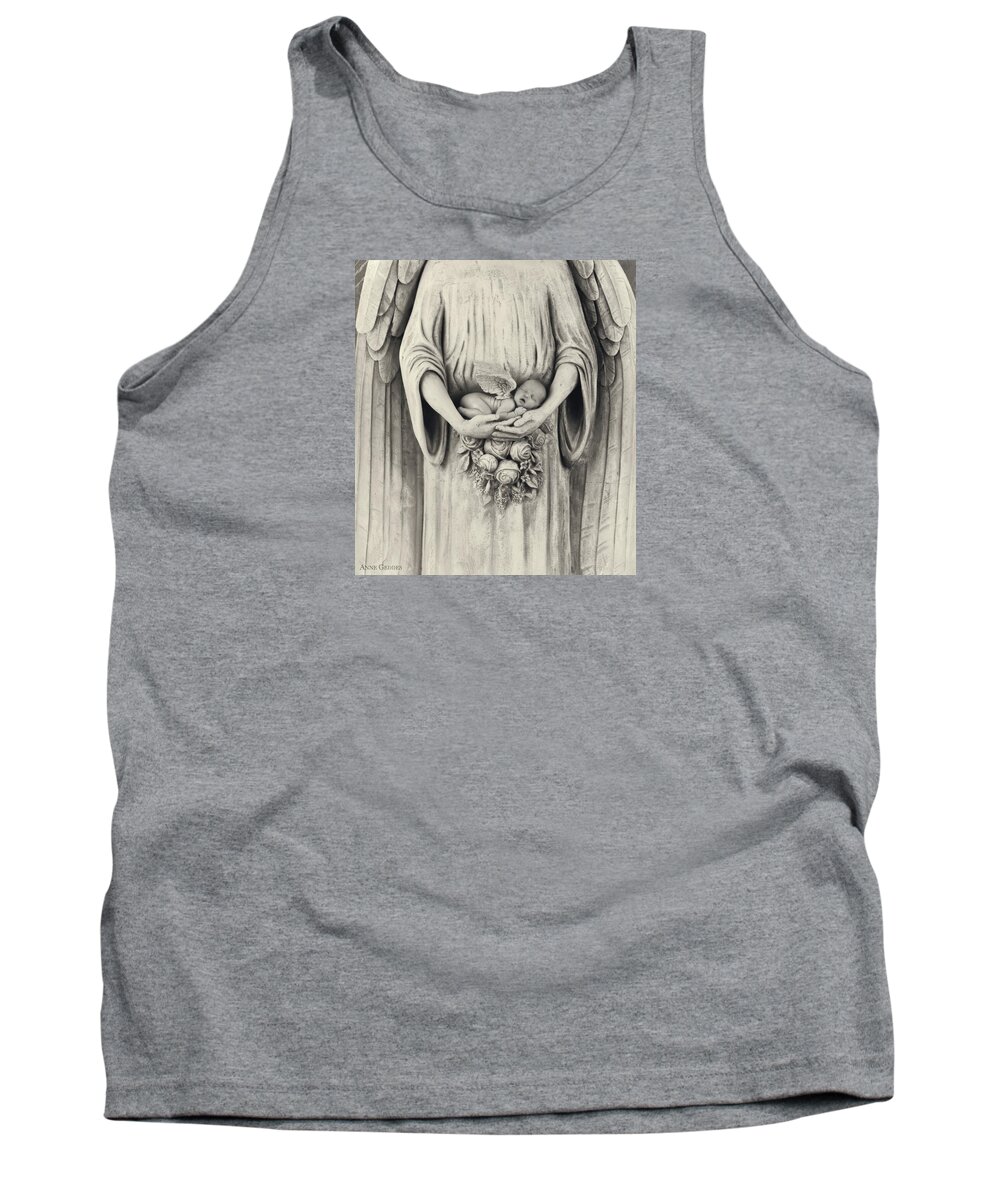 Black And White Tank Top featuring the photograph Jonti and the Stone Angel by Anne Geddes
