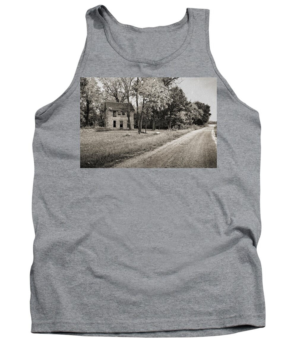 Stone Tank Top featuring the photograph Stone House Road by Eric Benjamin