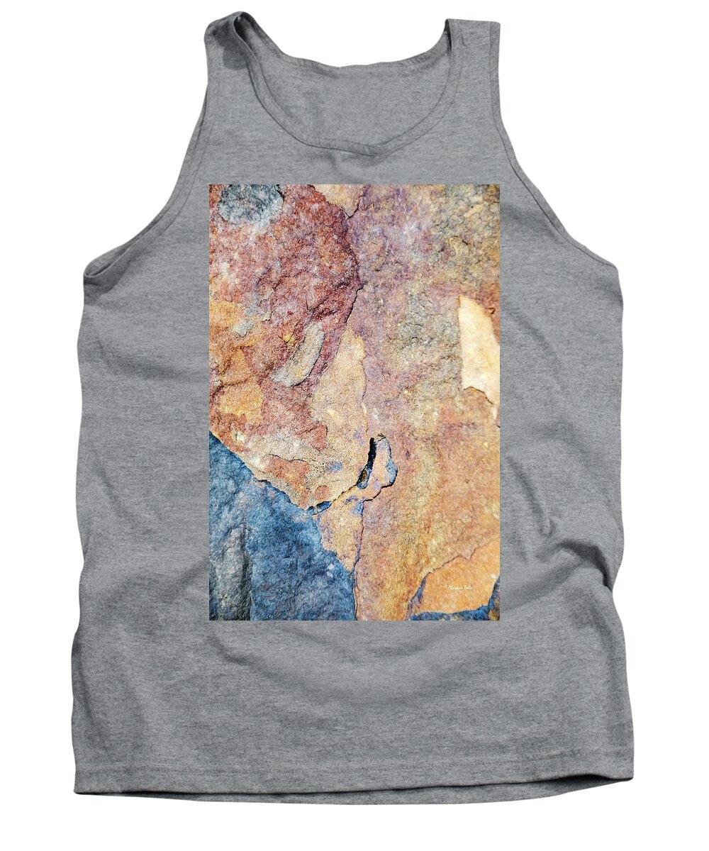 Stone Tank Top featuring the photograph Stone Abstract Pattern by Christina Rollo