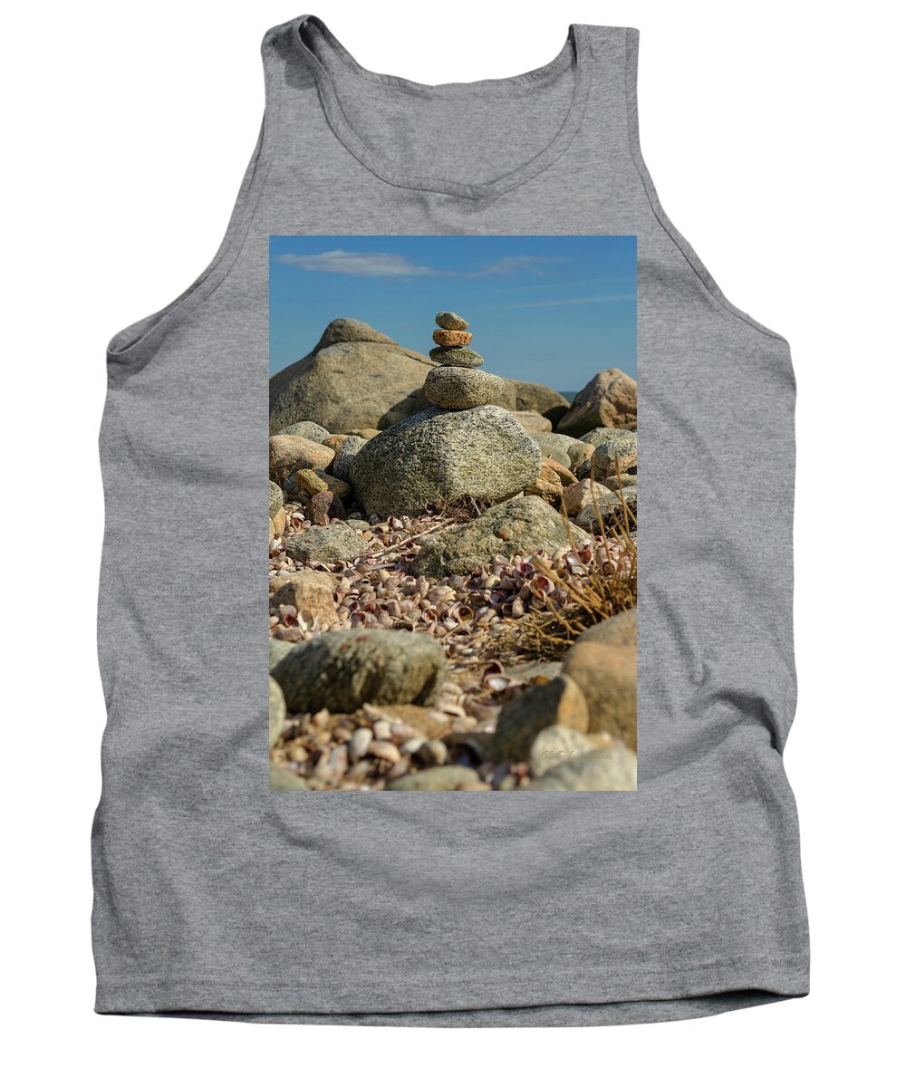 Stone Tank Top featuring the photograph Stone Stack by ChelleAnne Paradis