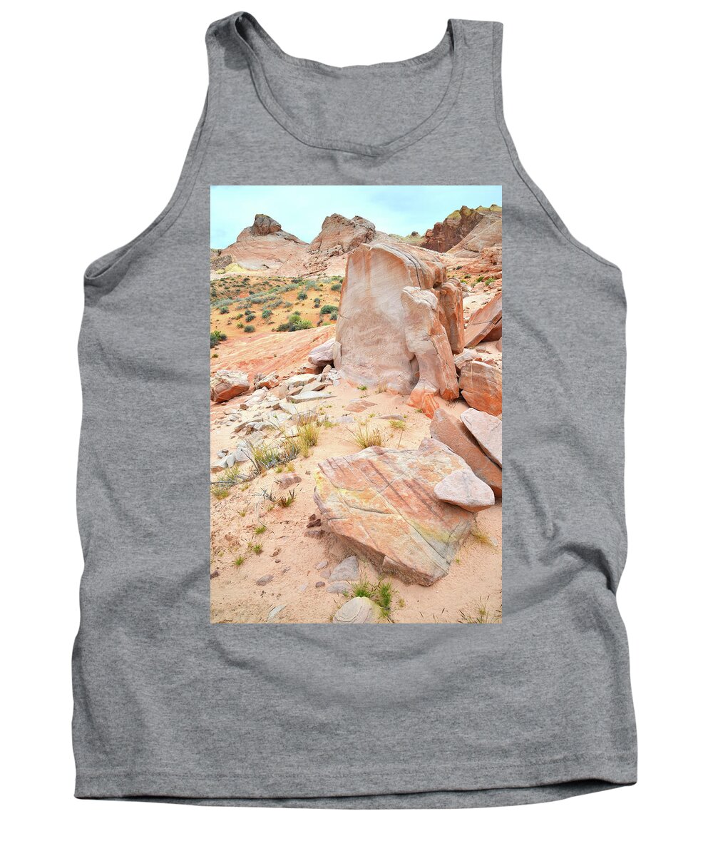 Valley Of Fire State Park Tank Top featuring the photograph Stone Tablet in Valley of Fire by Ray Mathis