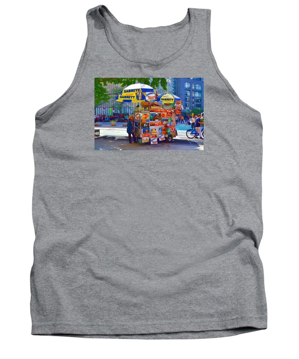 5th Tank Top featuring the painting Street Food by Jeelan Clark