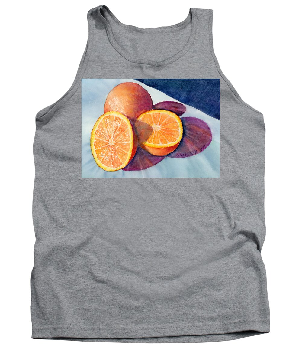 Orange Tank Top featuring the painting Study in Oranges by Wendy Keeney-Kennicutt