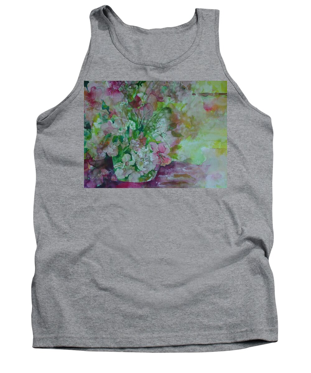 Flowers Tank Top featuring the painting Study of Flowers by Robin Miller-Bookhout