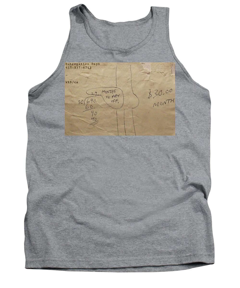 Subrogation Dept. Debt Frustration Poverty Tank Top featuring the drawing Subrogation Dept. by William Douglas
