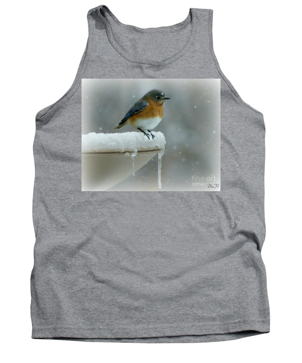 Bird Tank Top featuring the photograph Suddenly Winter by Barbara S Nickerson