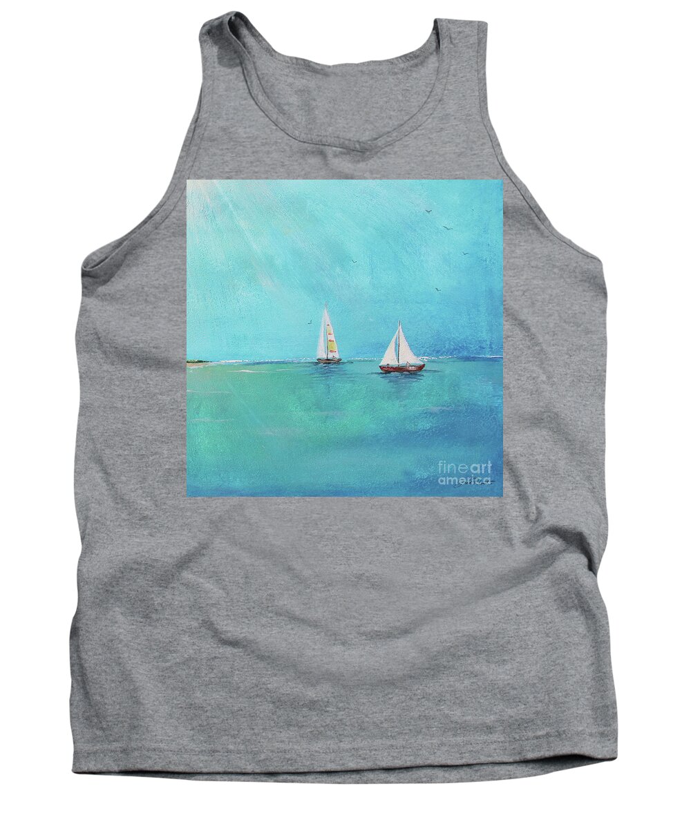 Summer Tank Top featuring the painting Summer Breeze-E by Jean Plout