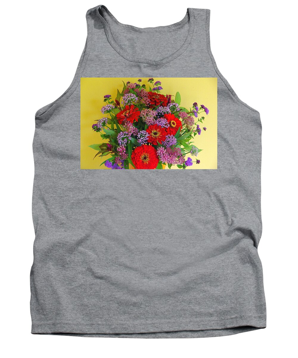 Still Life Tank Top featuring the photograph Summer Flower Bouquet by Byron Varvarigos