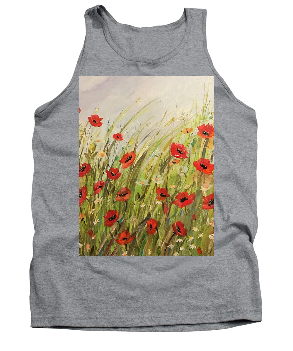 Summer Painting Tank Top featuring the painting Summer Wildflowers by Dorothy Maier