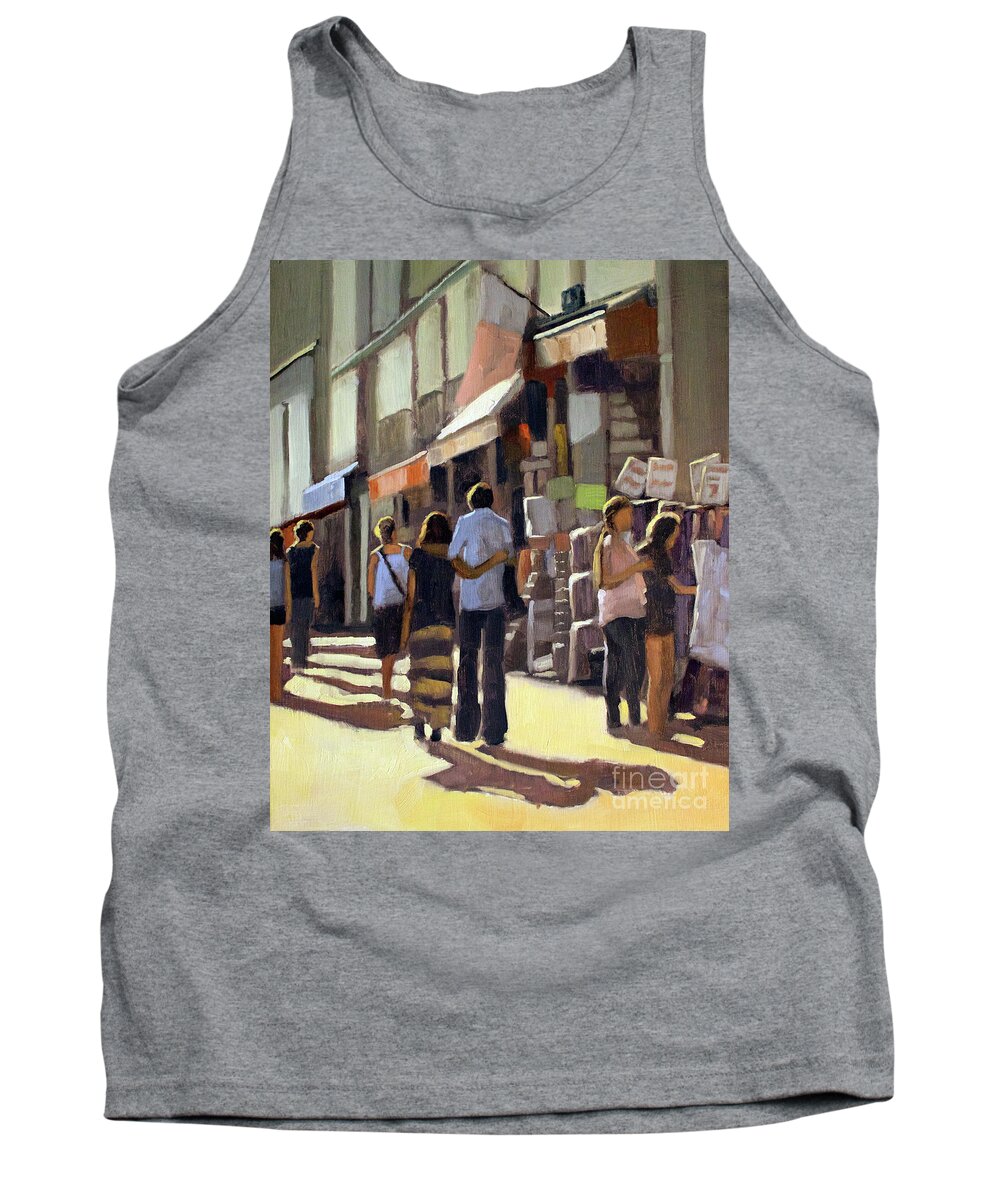 City Tank Top featuring the painting Sunday bazaar by Tate Hamilton