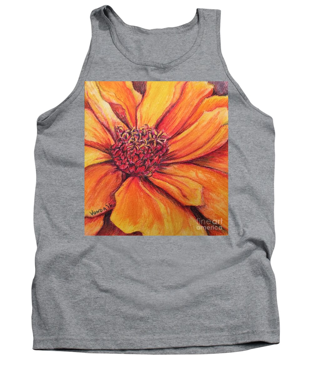 Macro Tank Top featuring the drawing Sunny Perspective by Vonda Lawson-Rosa