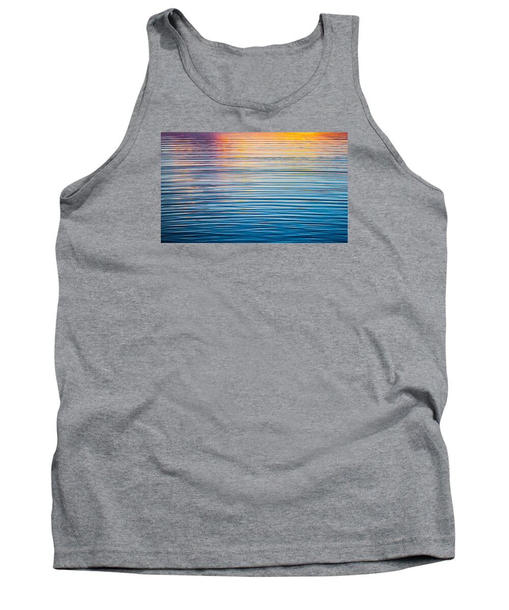 Abstract Tank Top featuring the photograph Sunrise Abstract On Calm Waters by Parker Cunningham
