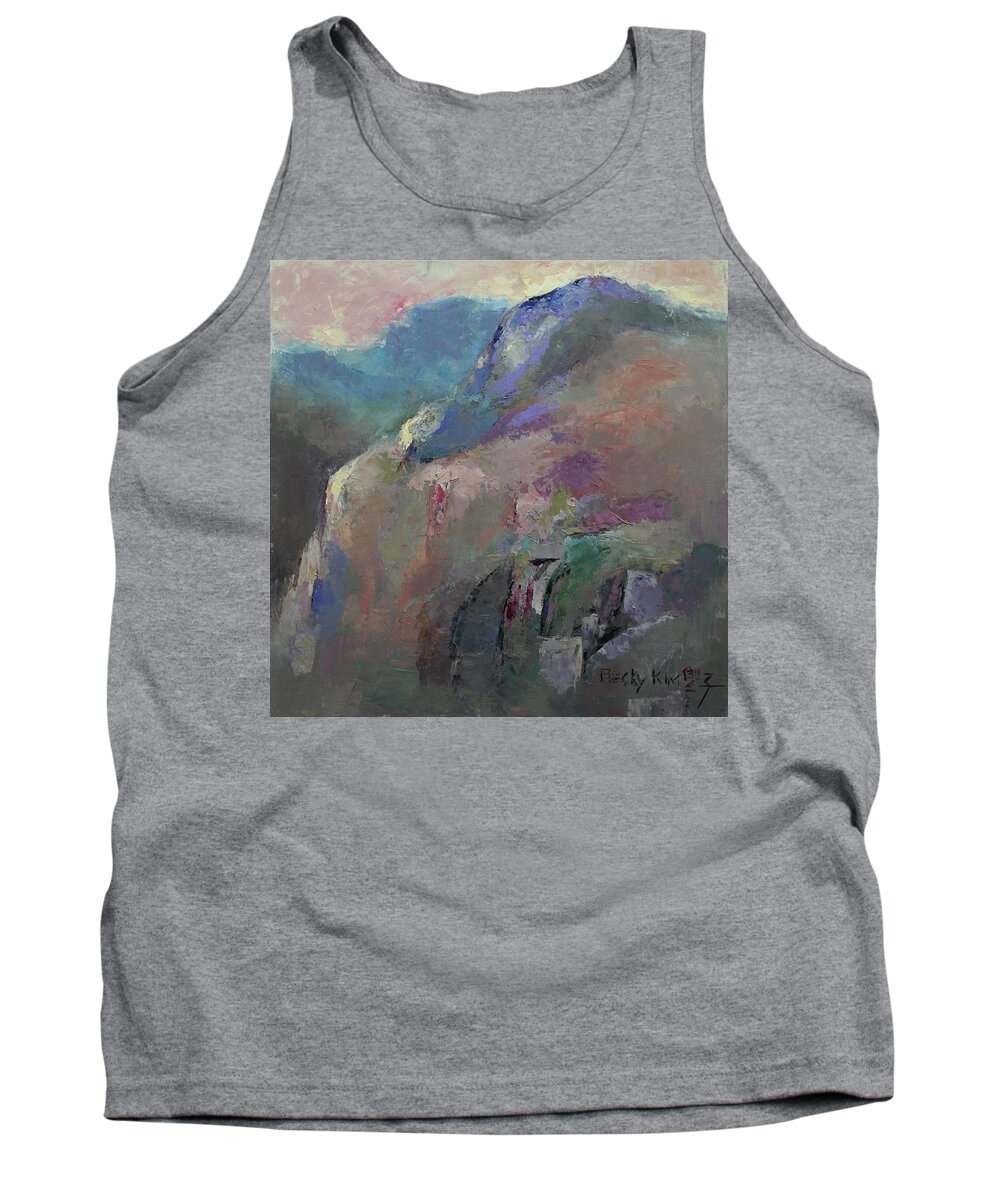 Landscape Tank Top featuring the painting Sunrise by Becky Kim