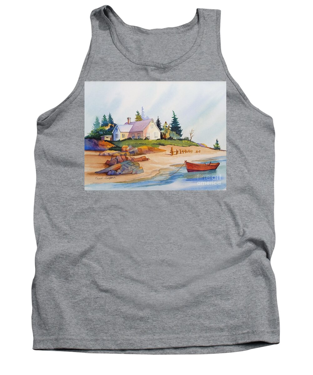 Boat Tank Top featuring the painting Sunrise Cottage by Frank Zampardi
