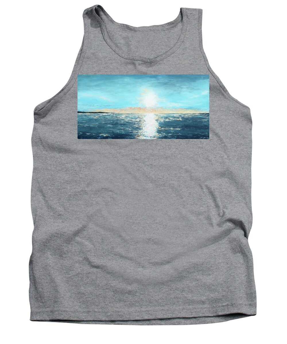 Landscape Tank Top featuring the painting Sunrise On Erie by Katrina Nixon