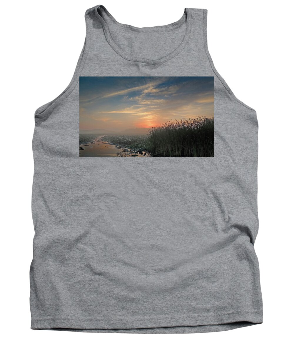 Sunrise Tank Top featuring the photograph Sunrise Through the Fog by Robert Mitchell