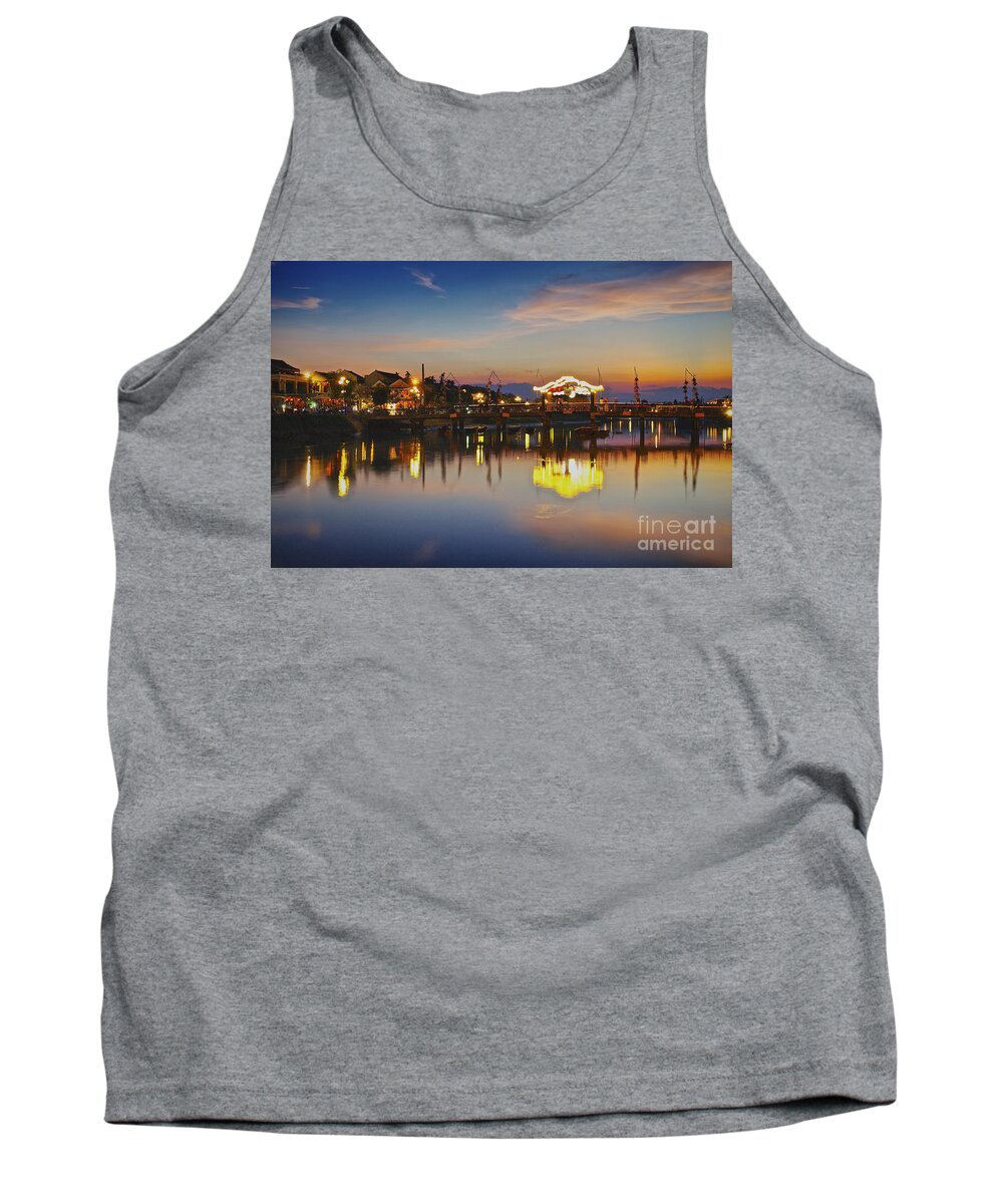Sunset Tank Top featuring the photograph Sunset in Hoi An Vietnam Southeast Asia by Sam Antonio