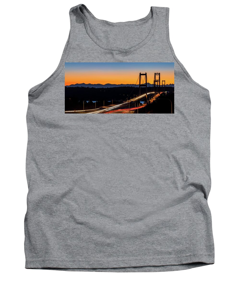 Sunset Tank Top featuring the photograph Sunset Over Narrrows Bridge Panorama by Rob Green