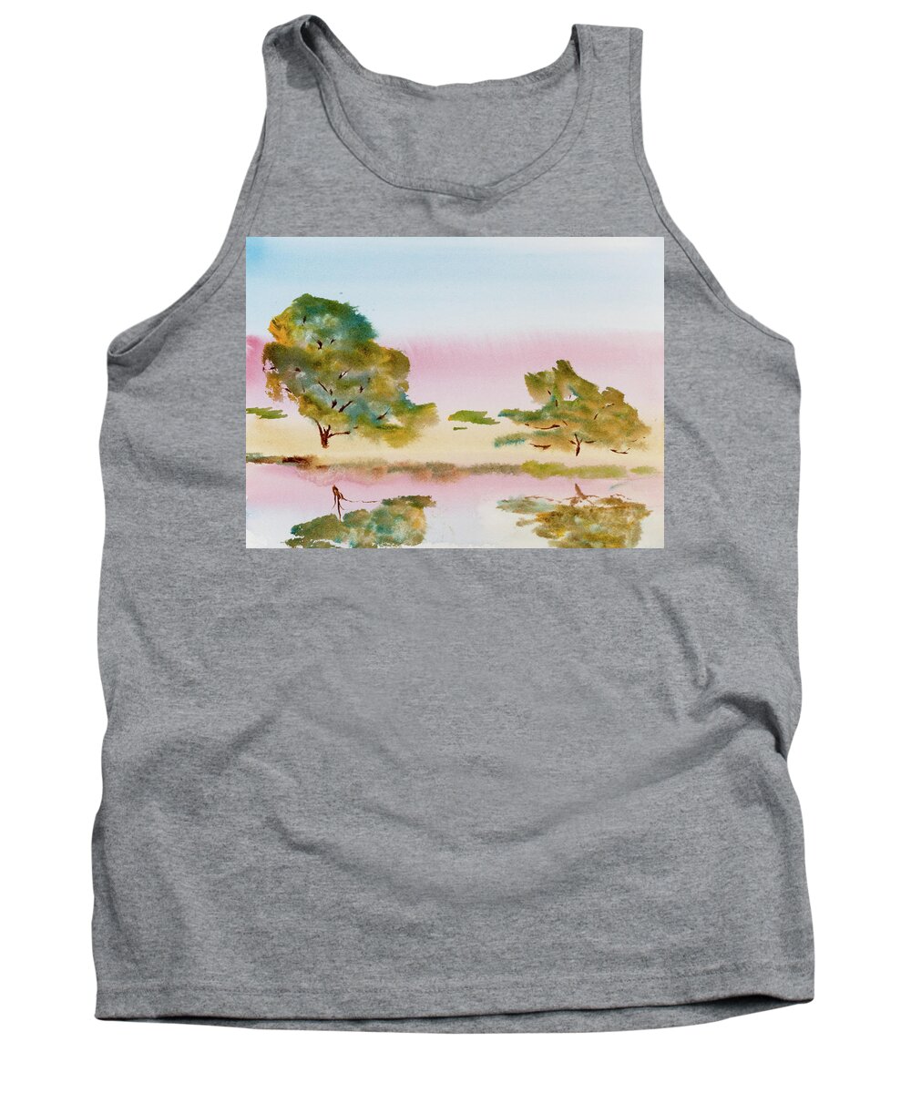Afternoon Tank Top featuring the painting Reflections at Sunrise by Dorothy Darden