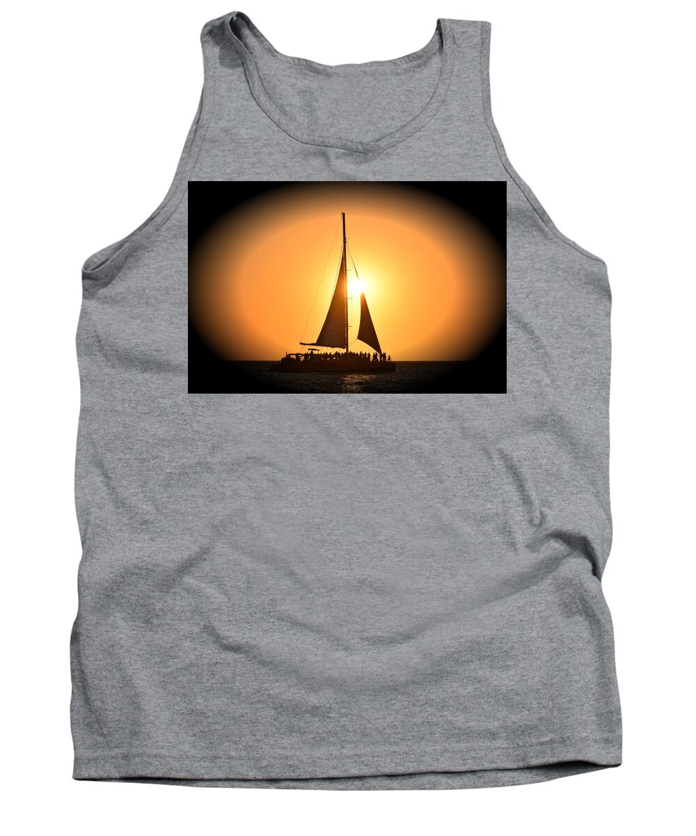 Sunset Tank Top featuring the photograph Sunset Sail by Gary Smith