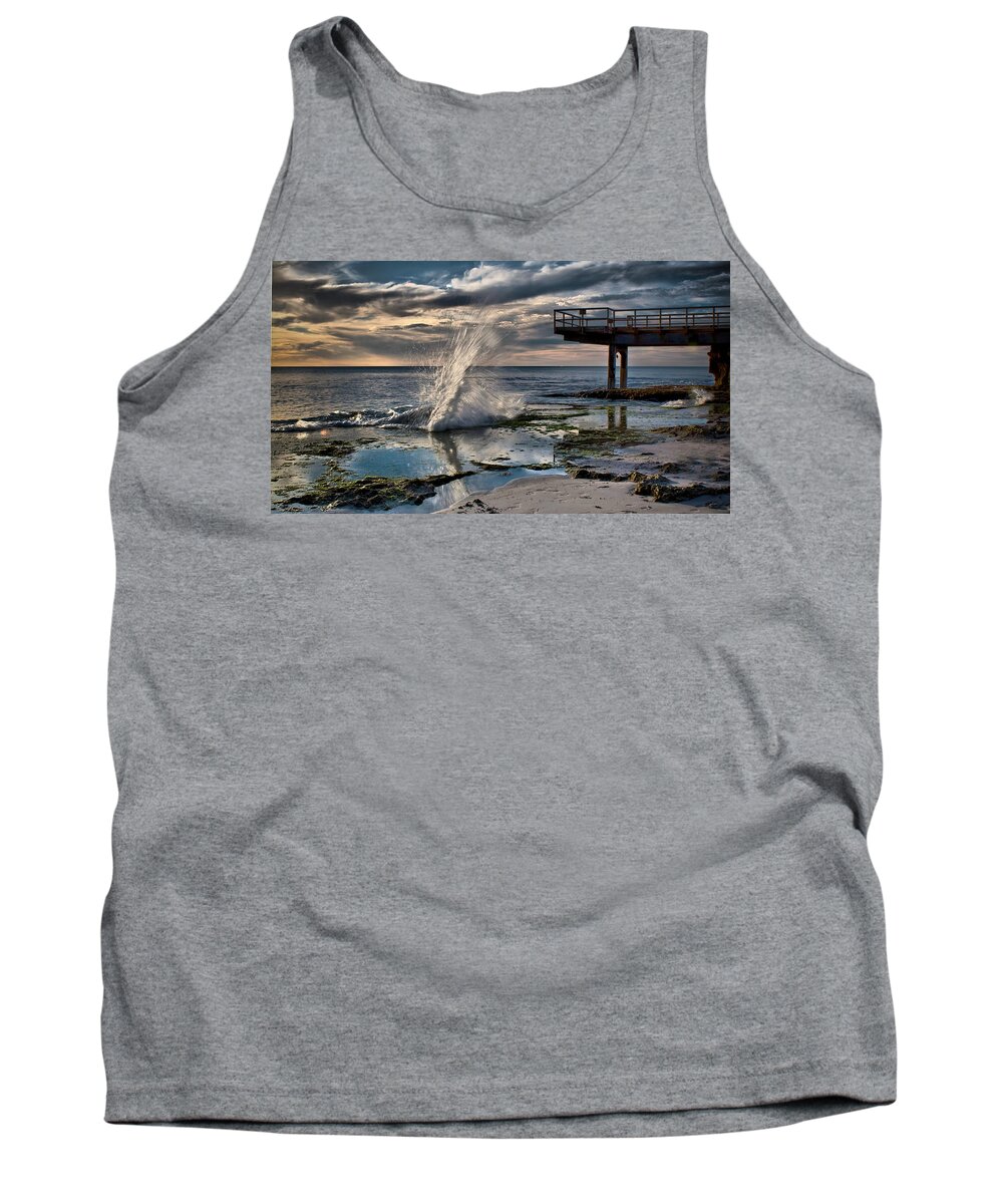 Splash Tank Top featuring the photograph Sunsets Show by Kym Clarke