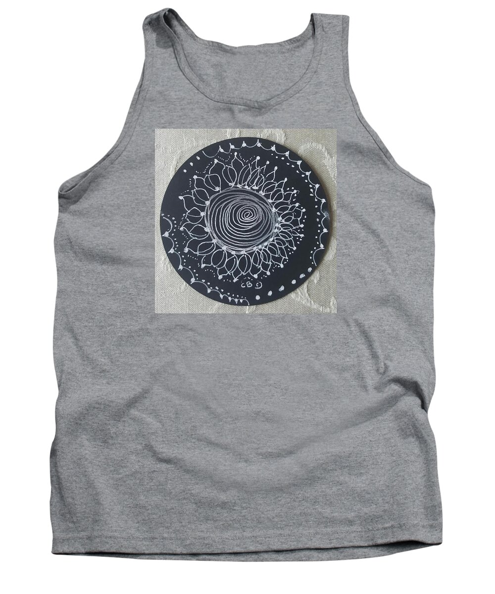 Zentangle Tank Top featuring the drawing Sunshine by Carole Brecht