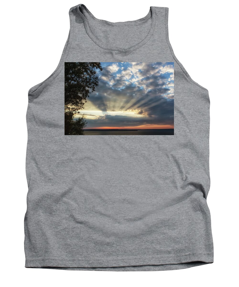 Sun Tank Top featuring the photograph Superior Rays by Heather Kenward