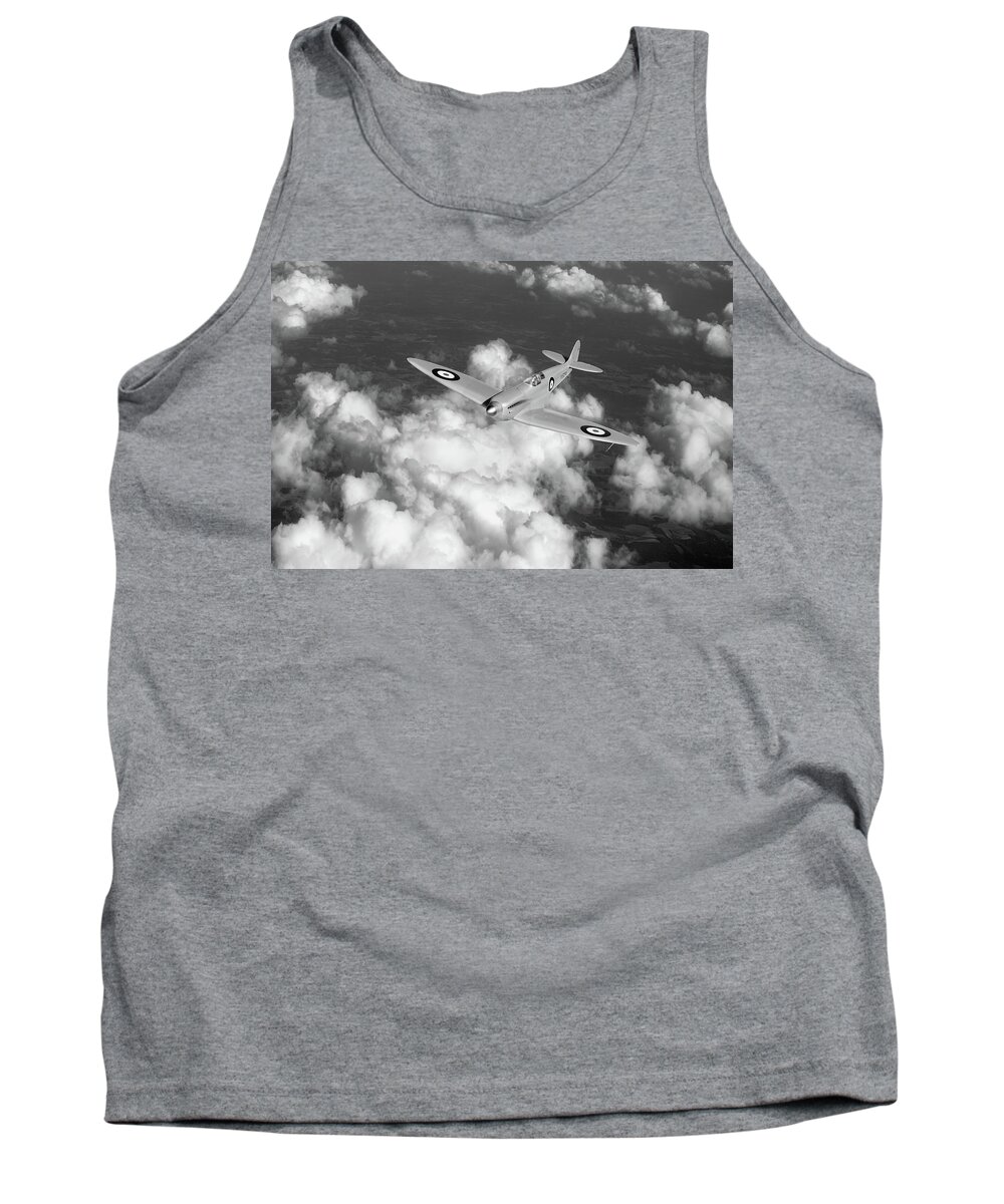 Joseph Mutt Summers Tank Top featuring the photograph Supermarine Spitfire prototype K5054 black and white version by Gary Eason
