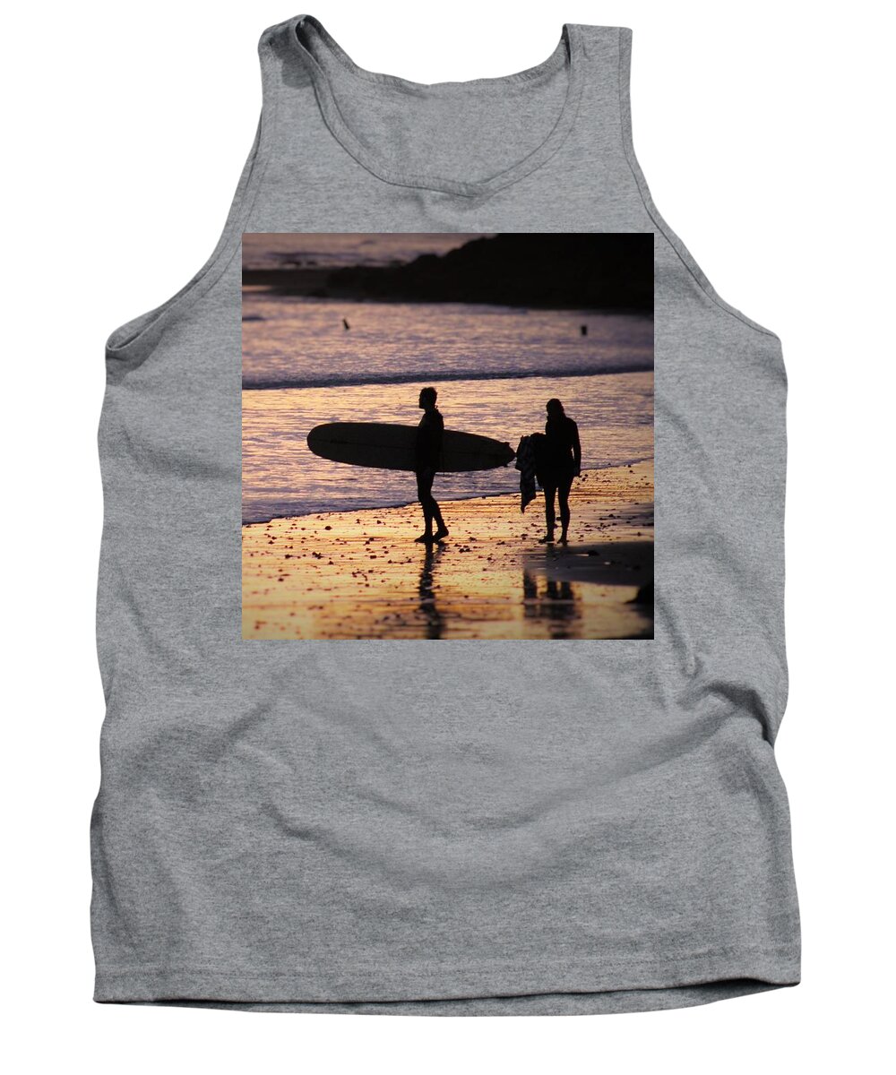 Surfer Tank Top featuring the photograph Surfer's Sunset by FD Graham