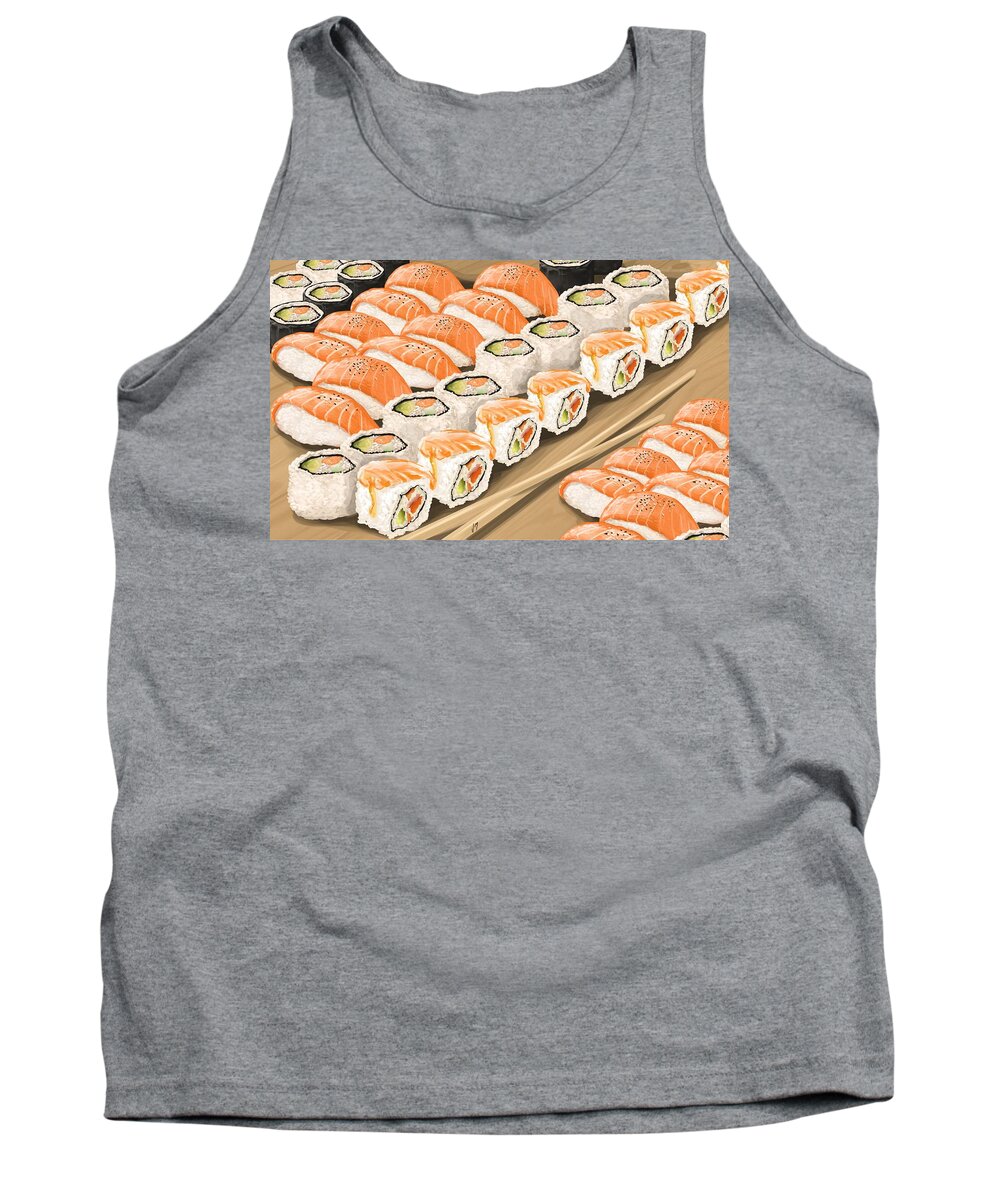 Sushi Tank Top featuring the painting Sushi by Veronica Minozzi