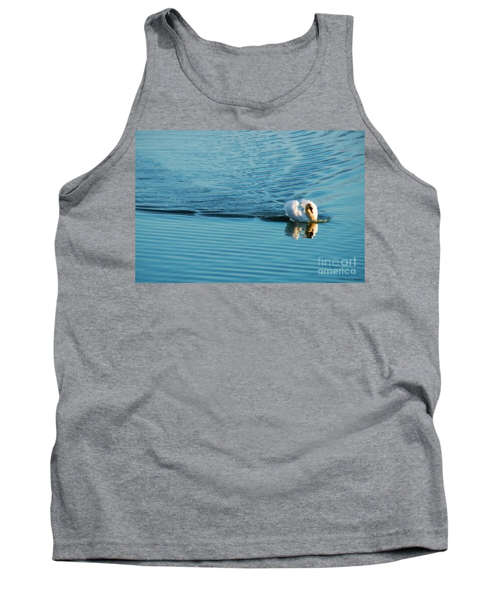 Swan Tank Top featuring the photograph Swan at Full Speed by David Arment