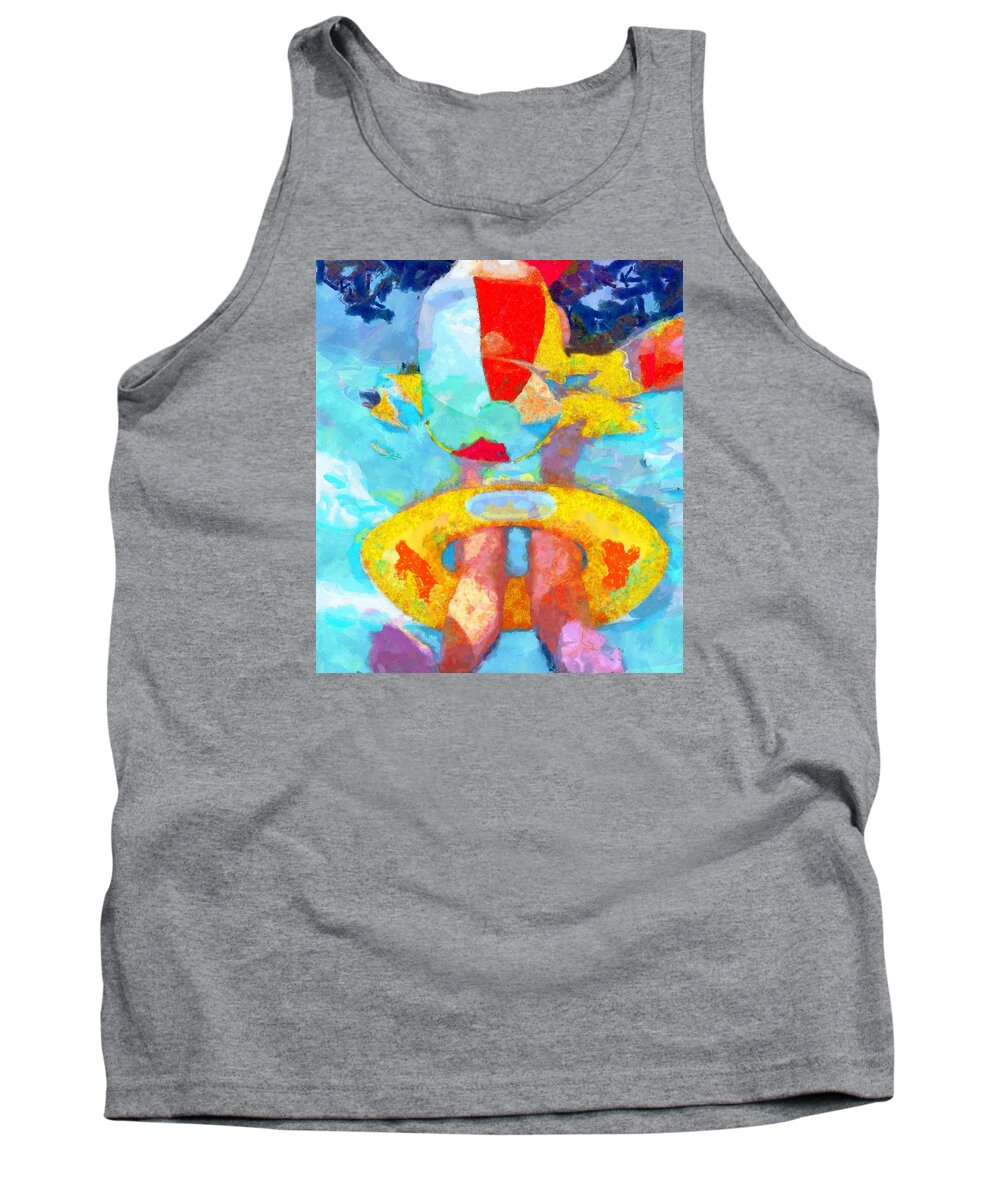 Swimming Tank Top featuring the painting Swim by Lelia DeMello