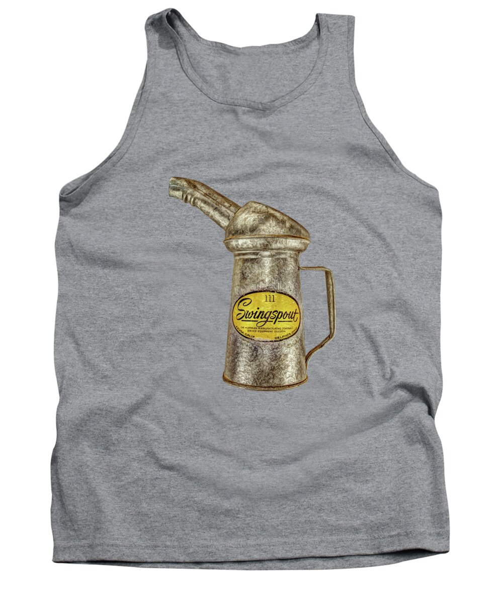 Art Tank Top featuring the photograph Swingspout Oil Can on Black by YoPedro