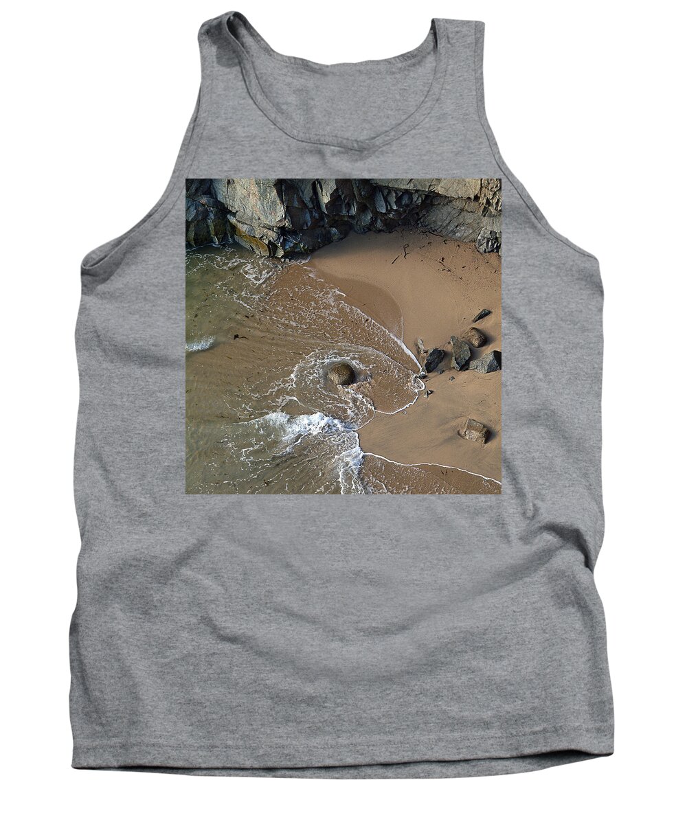 Big Sur Tank Top featuring the photograph Swirling Surf And Rocks by Charlene Mitchell
