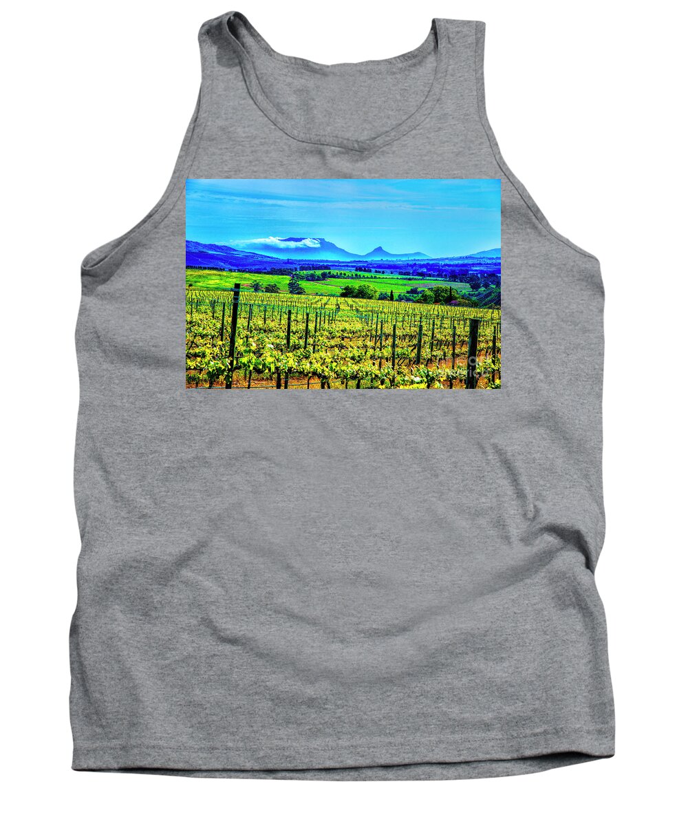 South Africa Vineyards Table Mountain Tank Top featuring the photograph Table Mountain by Rick Bragan