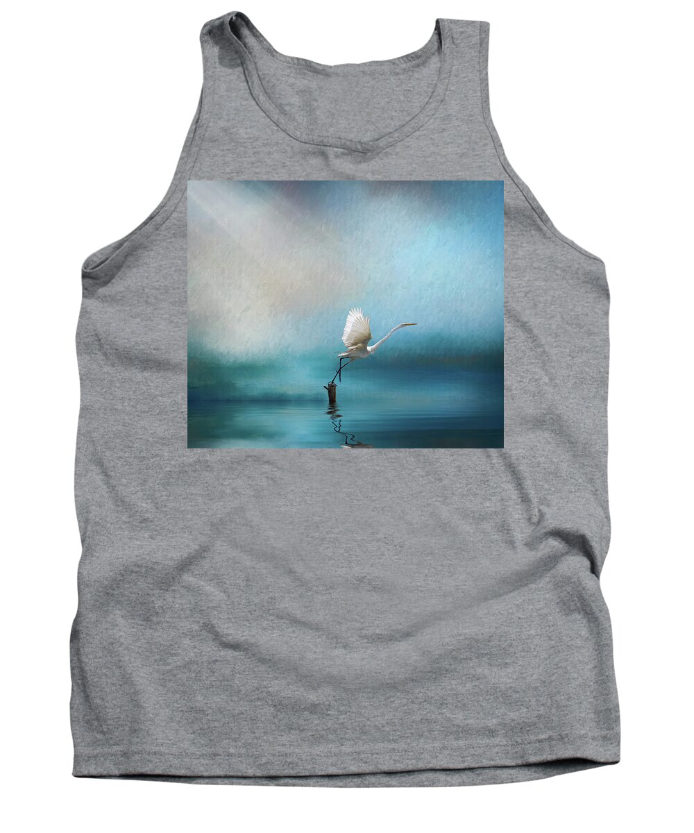 Great Egret Tank Top featuring the photograph Taking Flight by Randall Allen