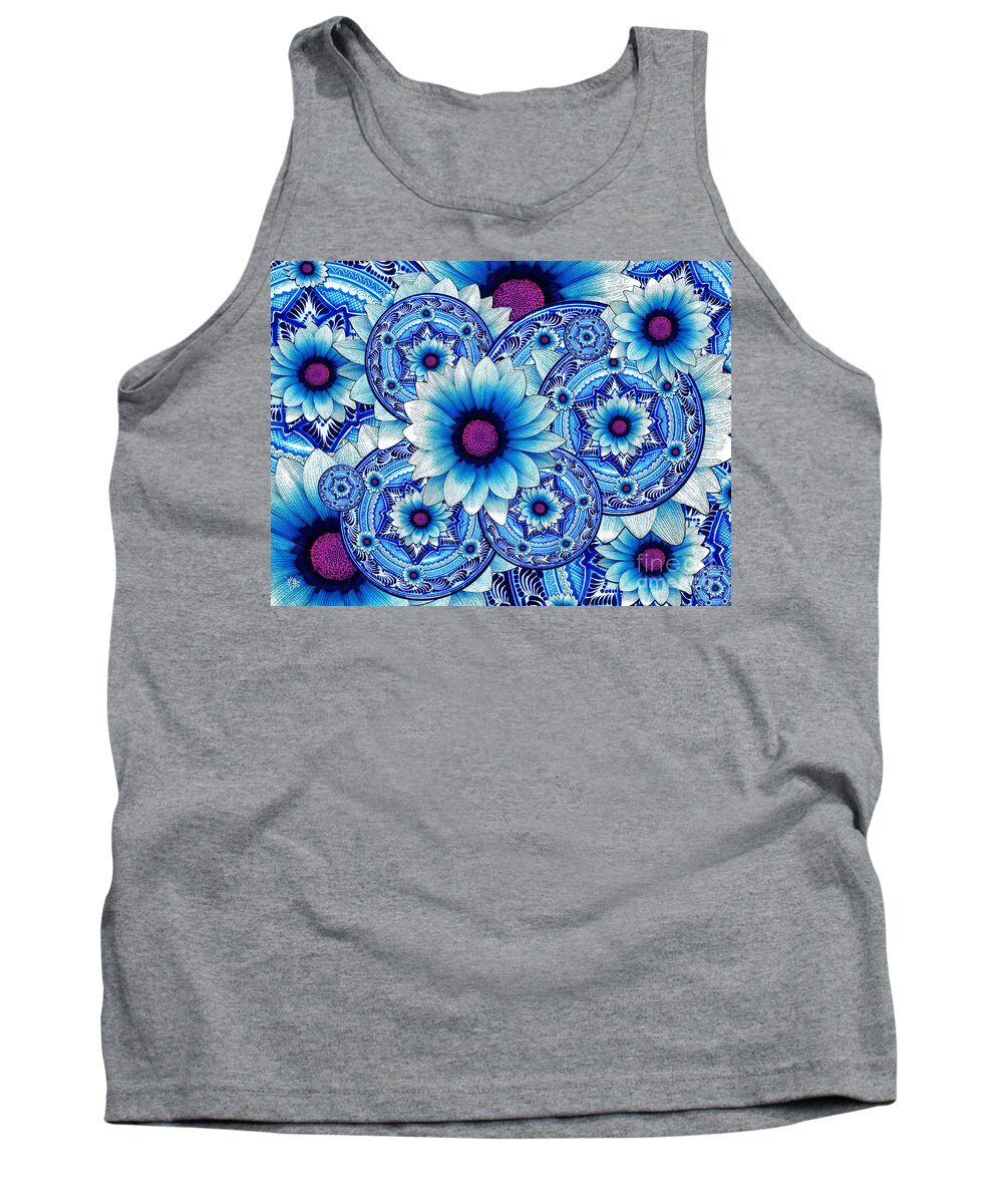 Floral Tank Top featuring the mixed media Talavera Alejandra by Christopher Beikmann
