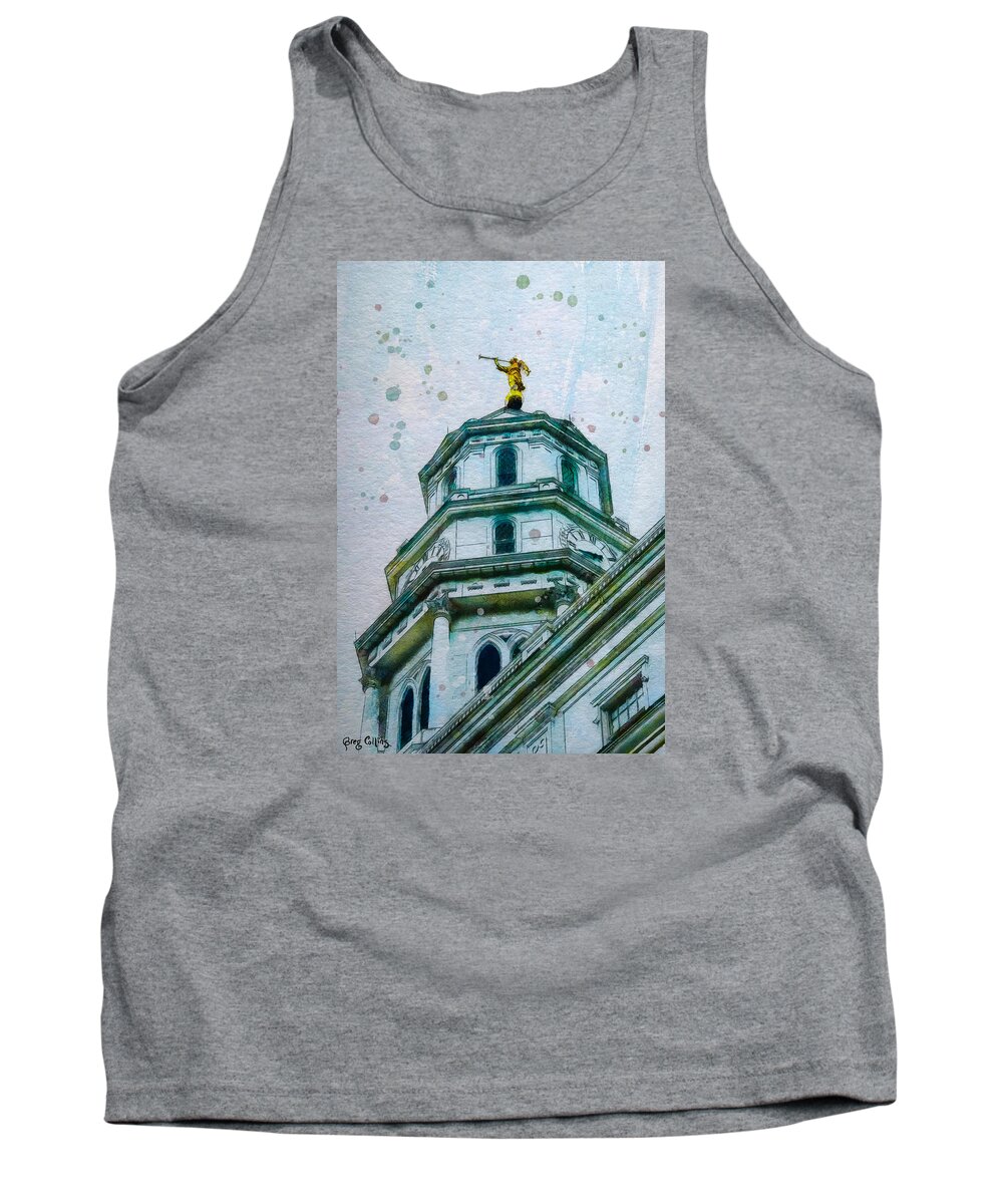 Temple Tank Top featuring the painting Talo Palvonta by Greg Collins