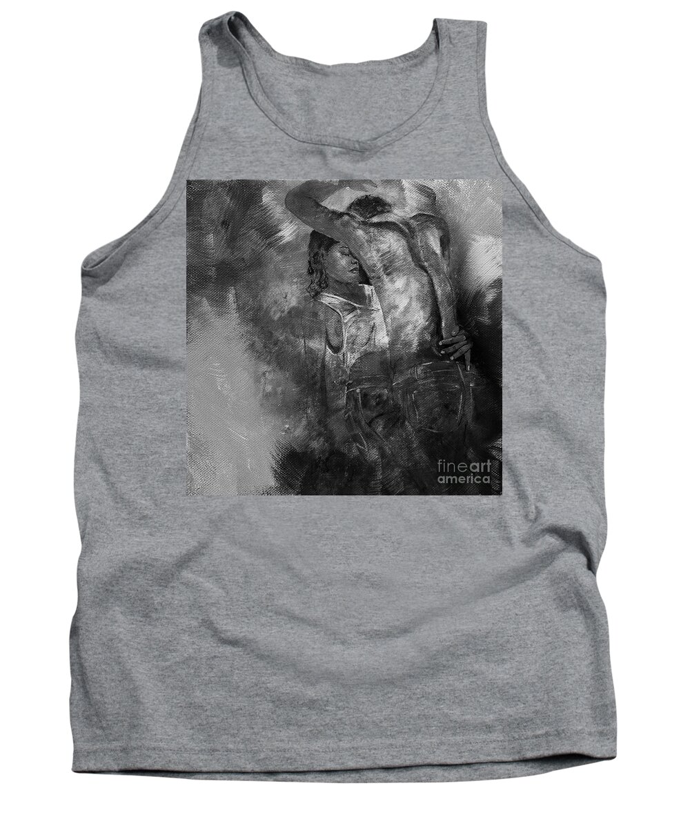 Dance Tank Top featuring the painting Tango Dancers 01 by Gull G