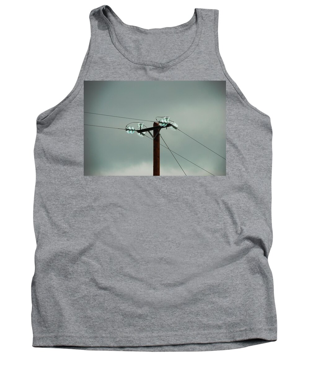 Insulators Tank Top featuring the photograph Telegraph Lines by Norma Brock