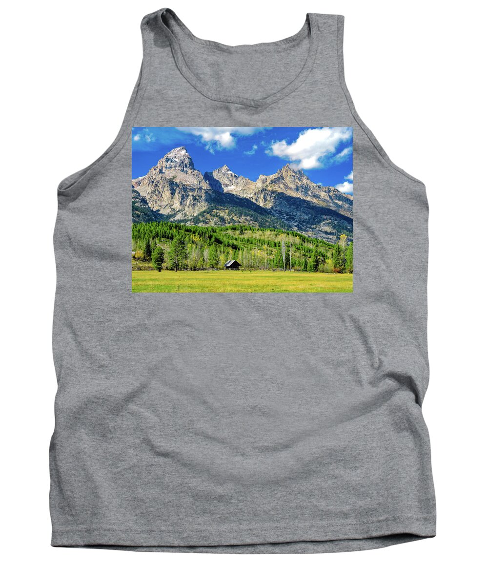 Grand Teton National Park Tank Top featuring the photograph Teton Alone in the Wilderness 2 by Norma Brandsberg