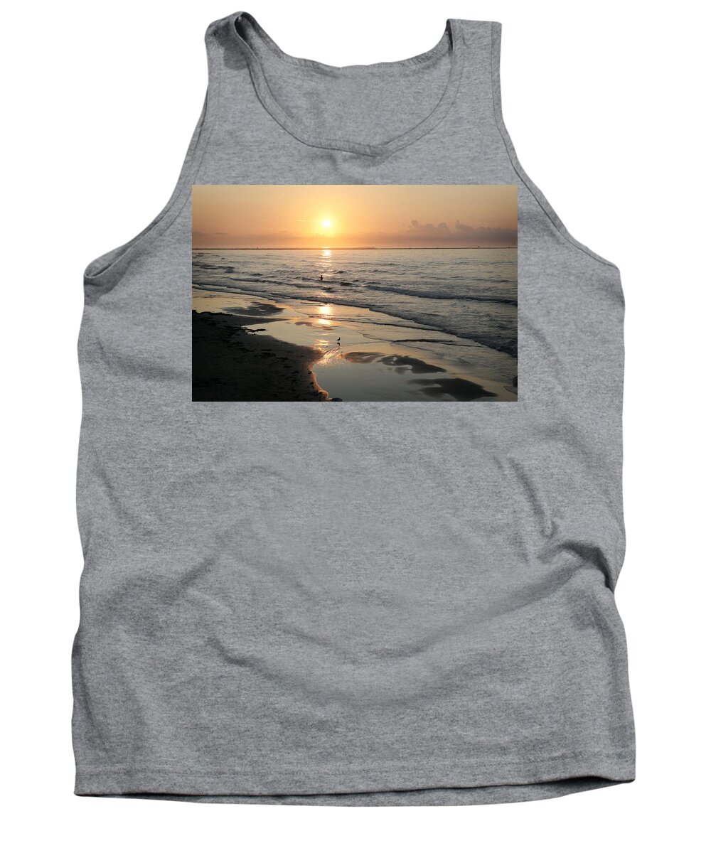 Water Tank Top featuring the photograph Texas Gulf Coast at Sunrise by Marilyn Hunt